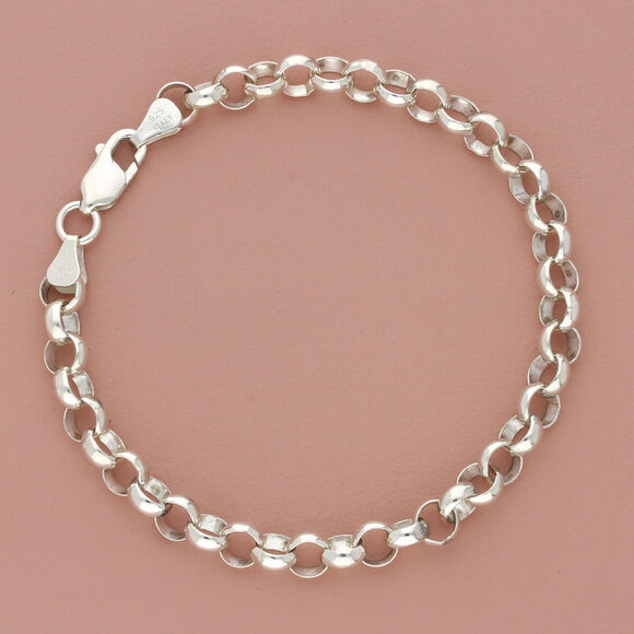 Sterling Jewelry - sterling silver italy 6mm rolo chain bracelet size 8in